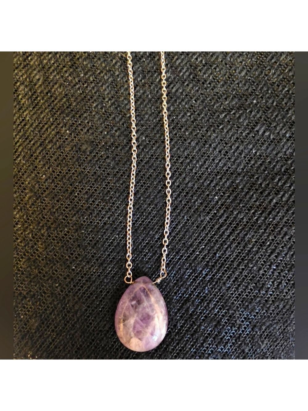 Purple Teardrop Pendant Necklace